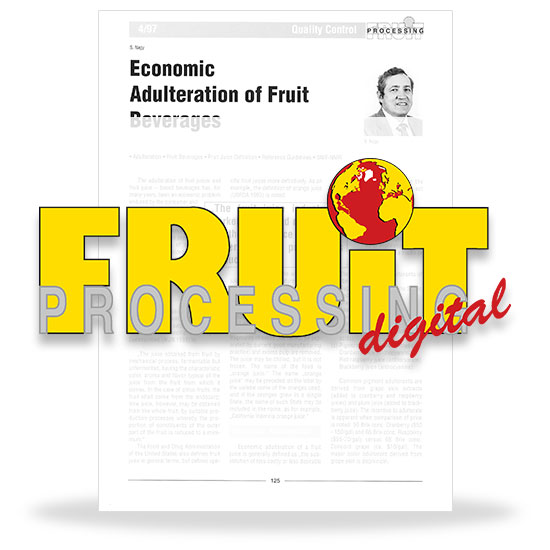 Economic adulteration of fruit beverages