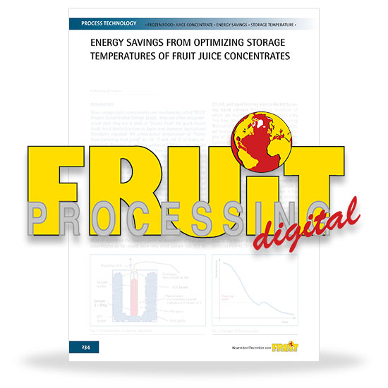 Energy savings from optimizing storage temperatures of fruit juice concentrates