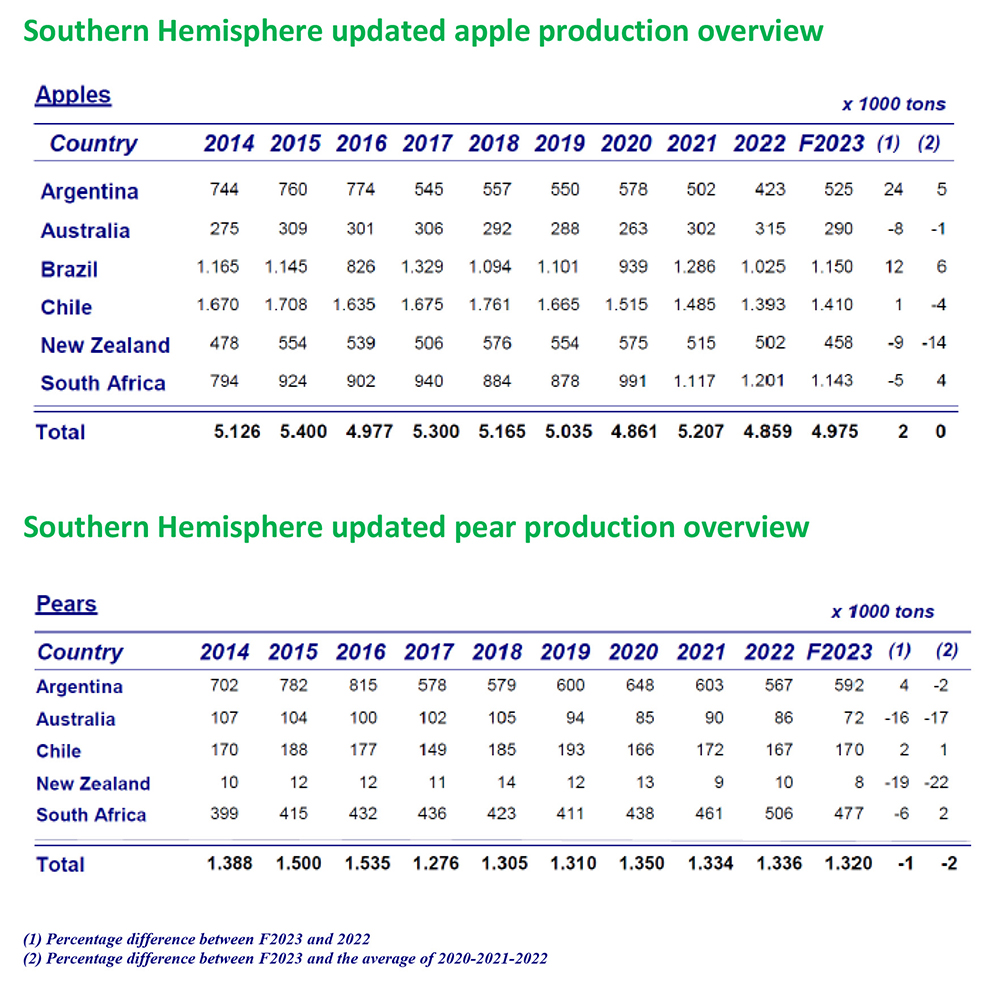 WAPA: Southern Hemisphere apple and pear crop forecast revised downward following severe weather events