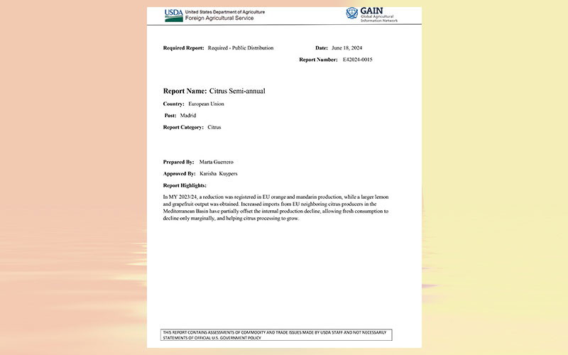 USDA: European Union citrus semi-annual