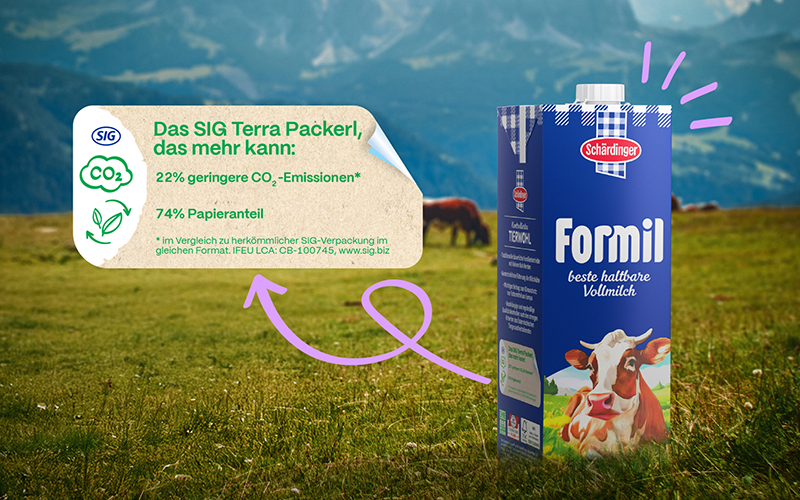 Berglandmilch pioneers SIG’s alu-layer-free full barrier aseptic carton in Austria, cutting CO2